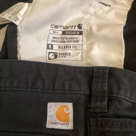 Carhartt 42 Rugged Flex Relaxed Fit Canvas Cargo Work Shortss Black 103542 - Picture 7 of 10